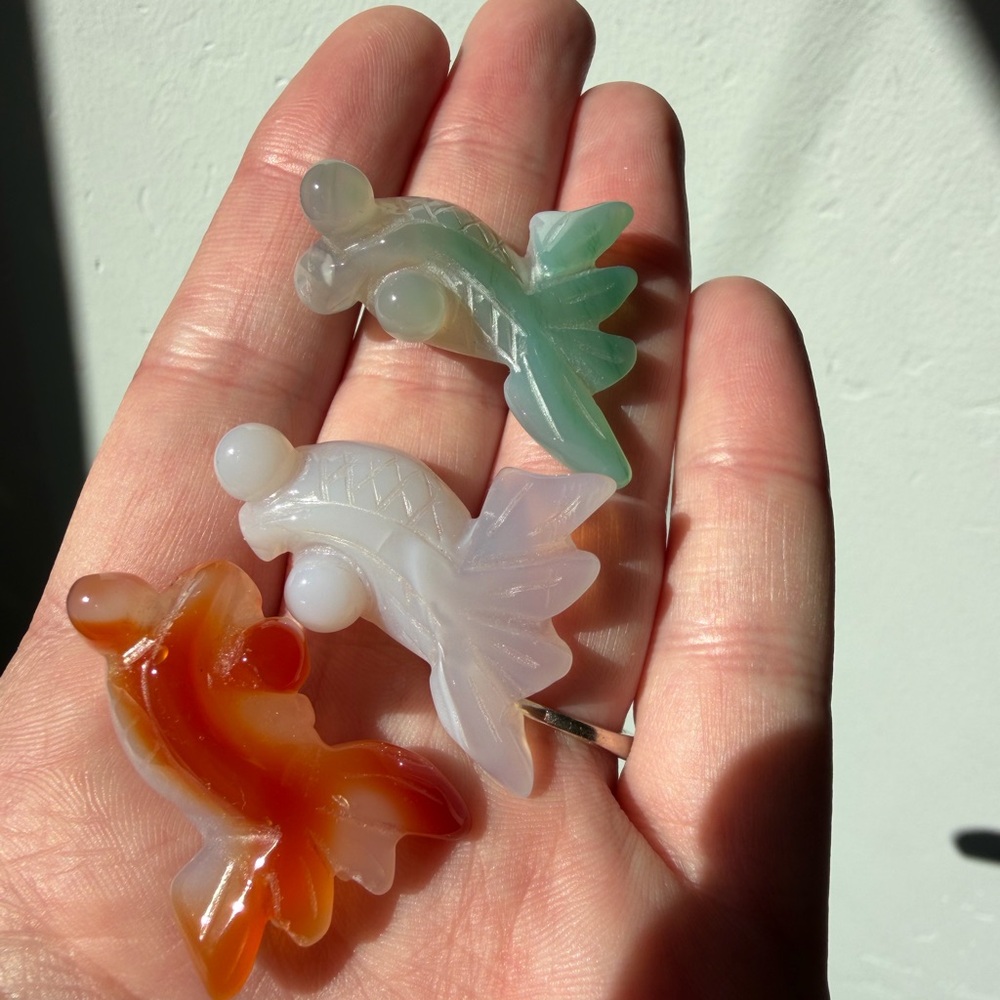 Carved crystal fish